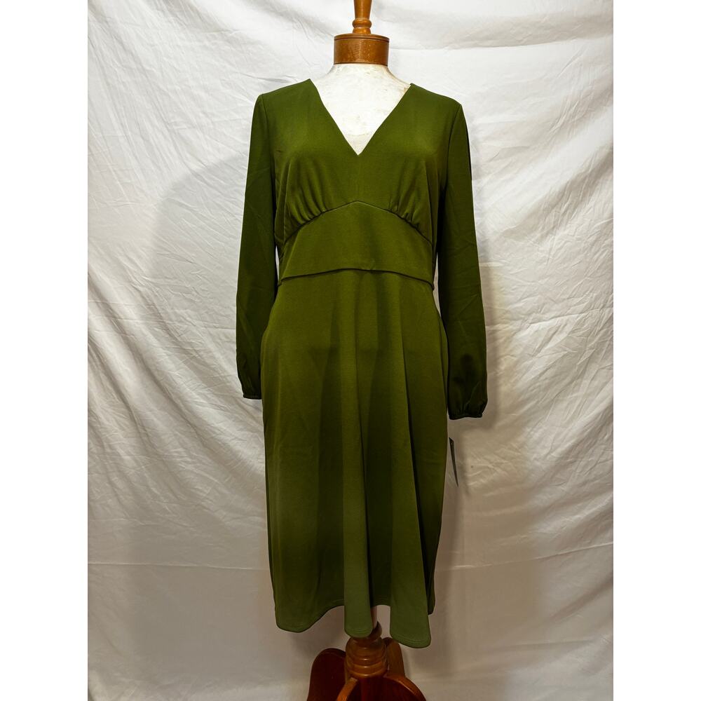 Donna Morgan Balloon Sleeve V Neck Dress New w/ Tags (Size 12)